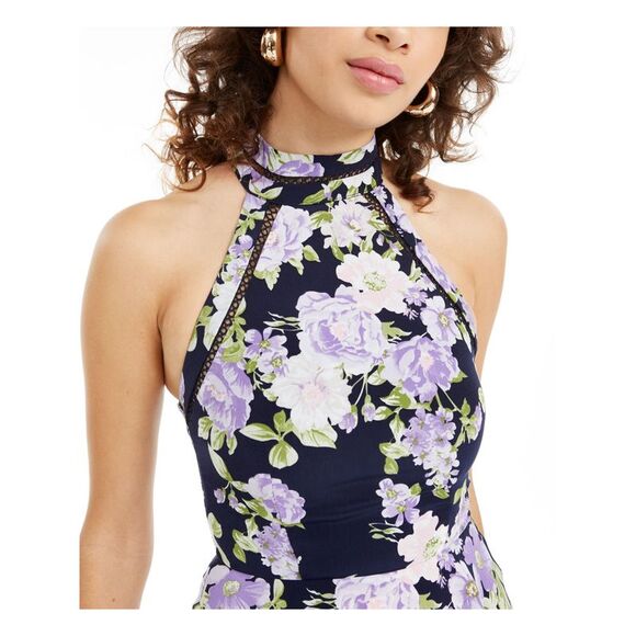 B DARLIN Womens Sleeveless Halter Short Fit + Flare Dress - Picture 3 of 4